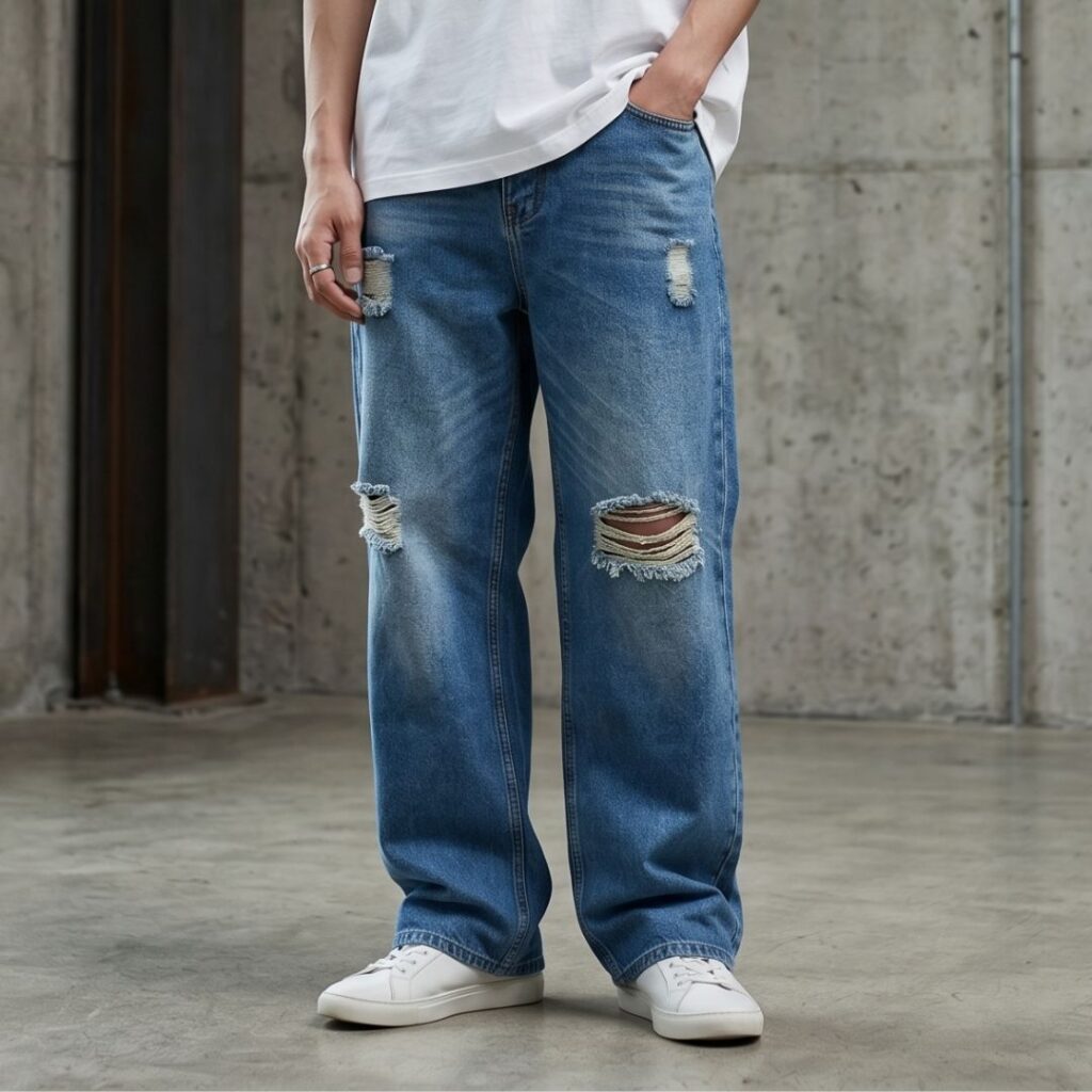 Loose Pants Ripped Jeans 033