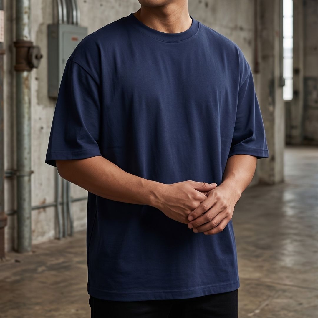 Basic Oversized Solid-Color T-Shirt